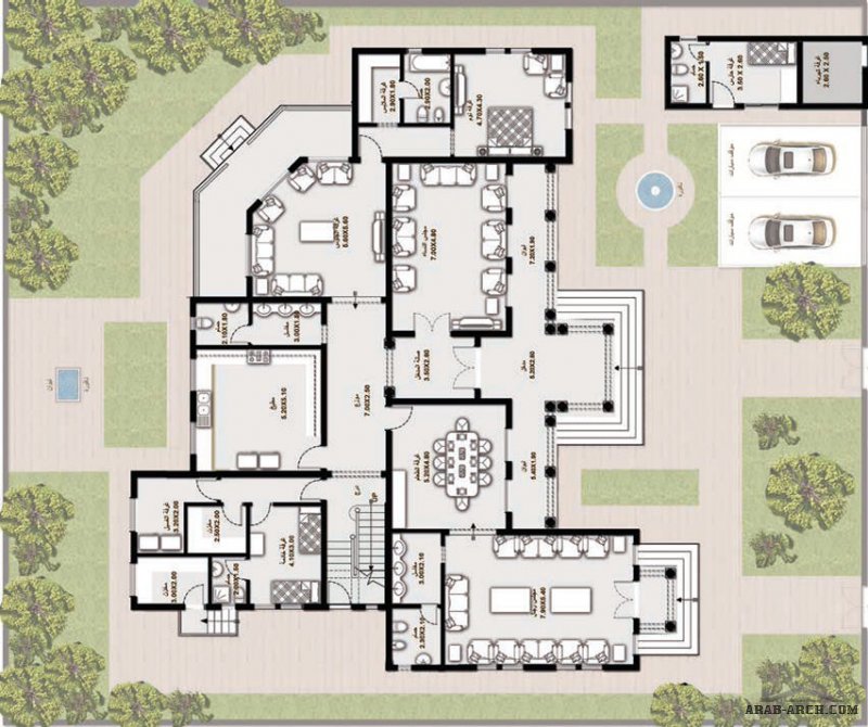 مخطط الفيلا رقم التصميم E5 من مبادرة بيتى 706 متر مربع 5 غرف نوم