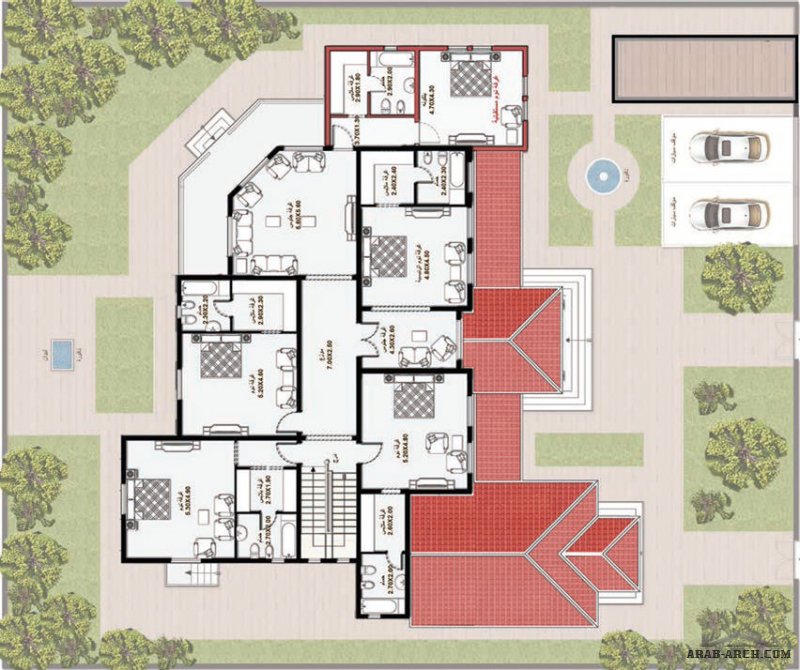 مخطط الفيلا رقم التصميم E5 من مبادرة بيتى 706 متر مربع 5 غرف نوم