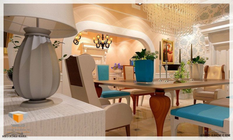 صالون+غرفة طعام (تصميم جديد)  من تصميم محد الرايقى