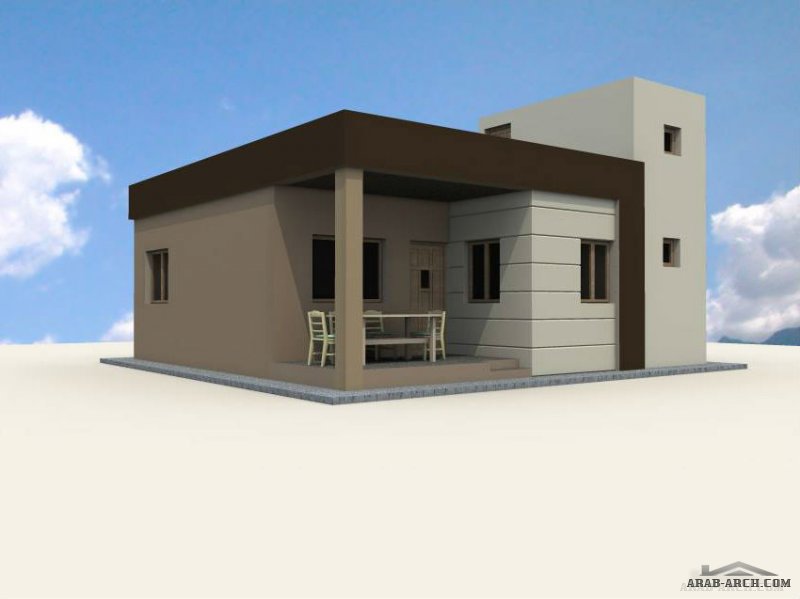 تصميم رائع وبسيط لشاليه منسق جدا  74 متر مربع للمهندس Lotfi Abou El Kouroum
